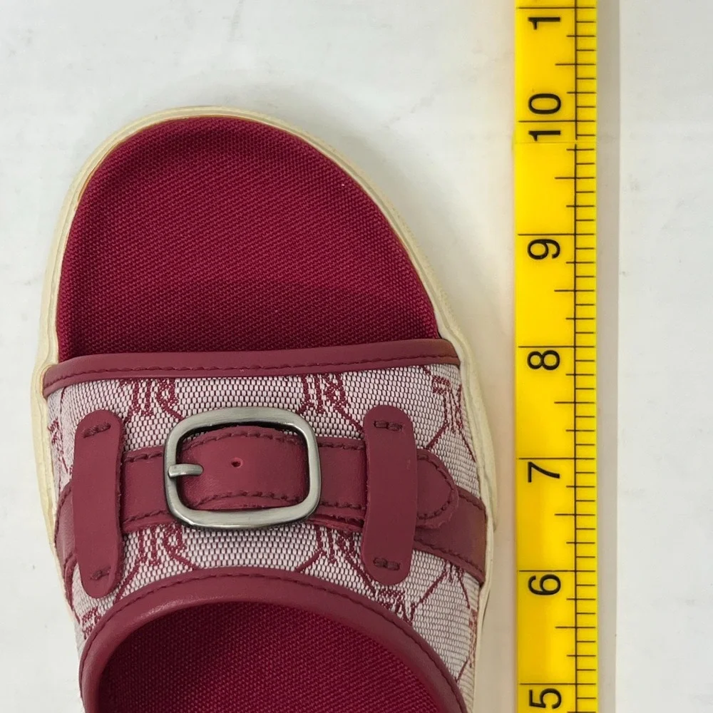 Ralph Lauren Matty‎ Sandals Red Signature Fabric Stylish Women's Size 7B VTG NEW